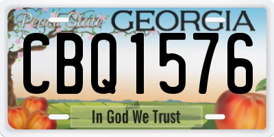 GA license plate CBQ1576