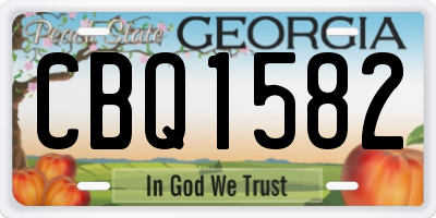 GA license plate CBQ1582