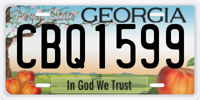 GA license plate CBQ1599