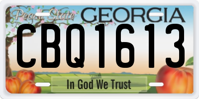 GA license plate CBQ1613