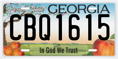 GA license plate CBQ1615