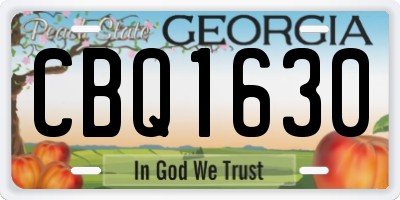 GA license plate CBQ1630
