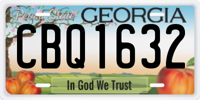 GA license plate CBQ1632