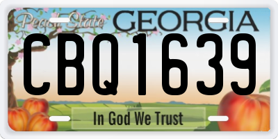 GA license plate CBQ1639