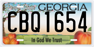 GA license plate CBQ1654