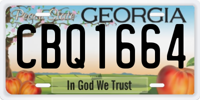 GA license plate CBQ1664