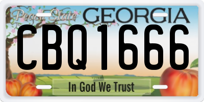 GA license plate CBQ1666