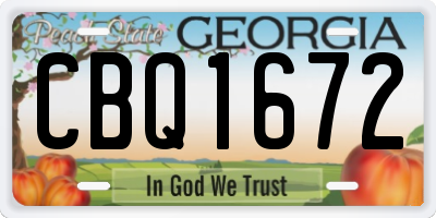 GA license plate CBQ1672