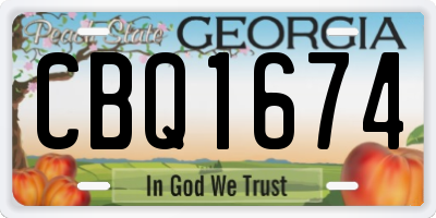 GA license plate CBQ1674