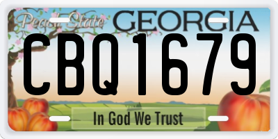 GA license plate CBQ1679
