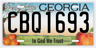 GA license plate CBQ1693