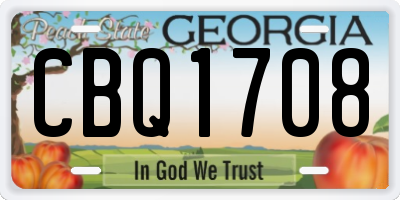 GA license plate CBQ1708
