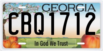 GA license plate CBQ1712