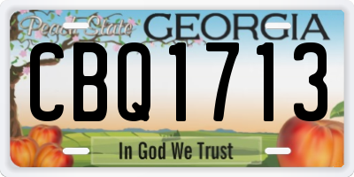 GA license plate CBQ1713