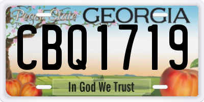 GA license plate CBQ1719