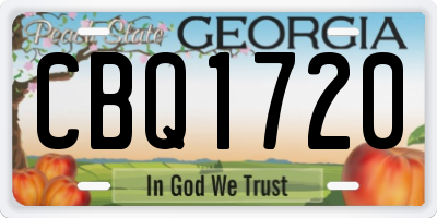 GA license plate CBQ1720