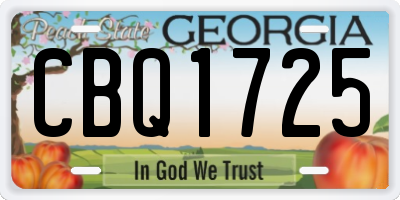 GA license plate CBQ1725