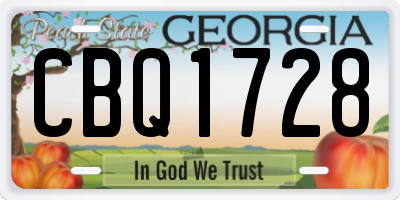 GA license plate CBQ1728
