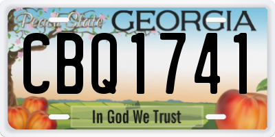 GA license plate CBQ1741