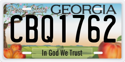 GA license plate CBQ1762