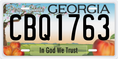 GA license plate CBQ1763