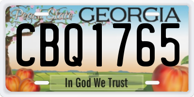 GA license plate CBQ1765