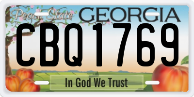 GA license plate CBQ1769