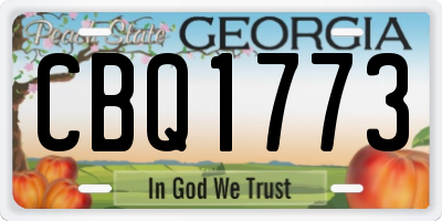 GA license plate CBQ1773