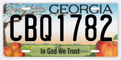 GA license plate CBQ1782