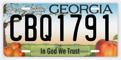 GA license plate CBQ1791