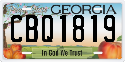 GA license plate CBQ1819