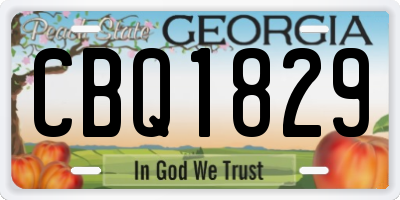 GA license plate CBQ1829