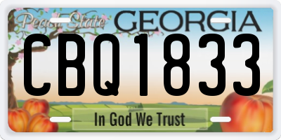 GA license plate CBQ1833
