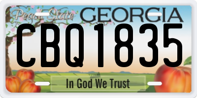 GA license plate CBQ1835