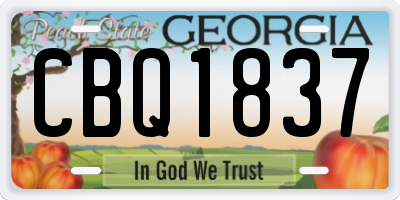 GA license plate CBQ1837