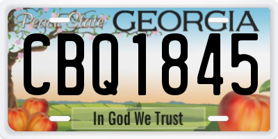 GA license plate CBQ1845