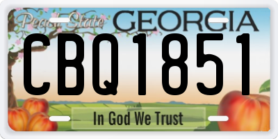 GA license plate CBQ1851