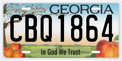 GA license plate CBQ1864