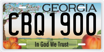 GA license plate CBQ1900
