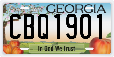 GA license plate CBQ1901