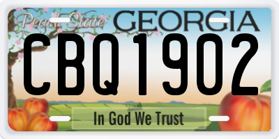 GA license plate CBQ1902