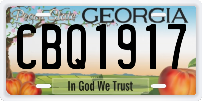 GA license plate CBQ1917