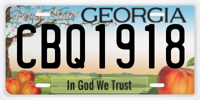 GA license plate CBQ1918
