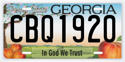 GA license plate CBQ1920