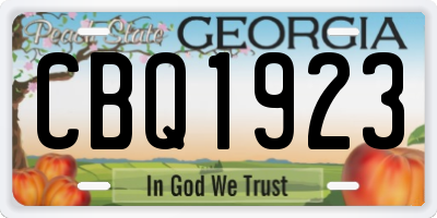 GA license plate CBQ1923