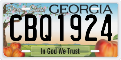 GA license plate CBQ1924