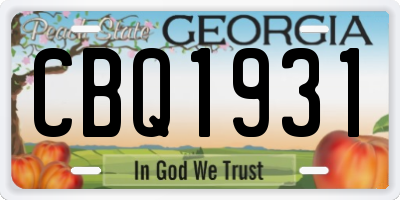 GA license plate CBQ1931