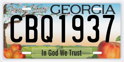 GA license plate CBQ1937