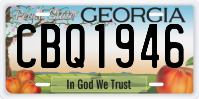 GA license plate CBQ1946