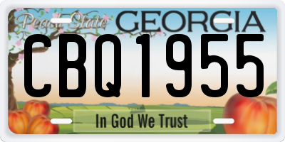 GA license plate CBQ1955